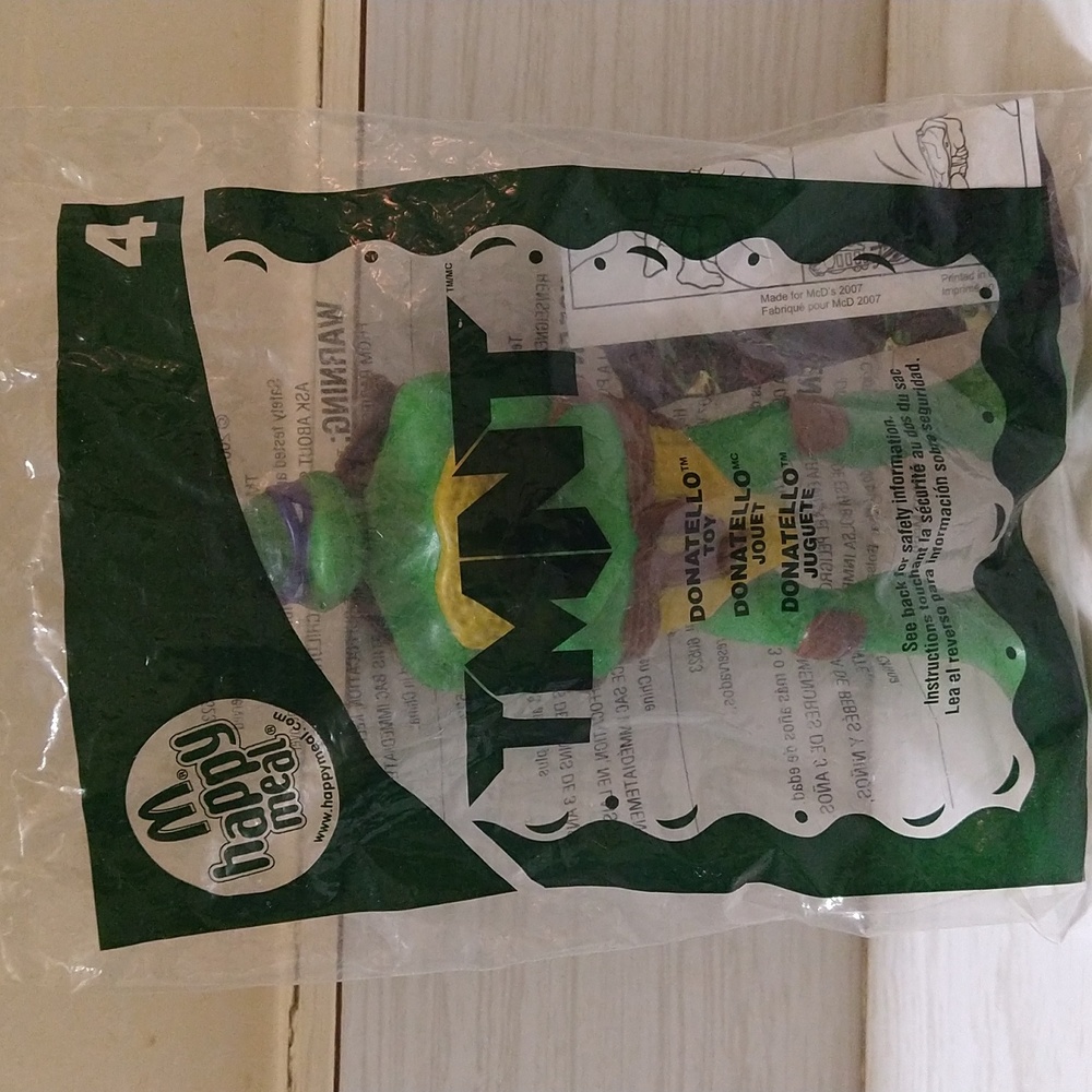 Vintage 2007 McDonald's Happy Meal Kid's Toy TMNT Donatello Action Figure 5"